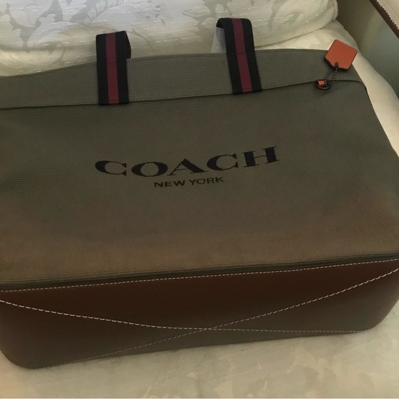 Coach Olive Green Briefcase with Logo and Dual Handles - Picture 4 of 9
